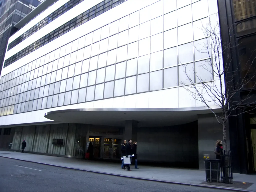 MoMA: Tickets, Free Friday, and Every Other Way In 1 The main entrance of the Museum of Modern Art on West 53rd Street, under its curved canopy
