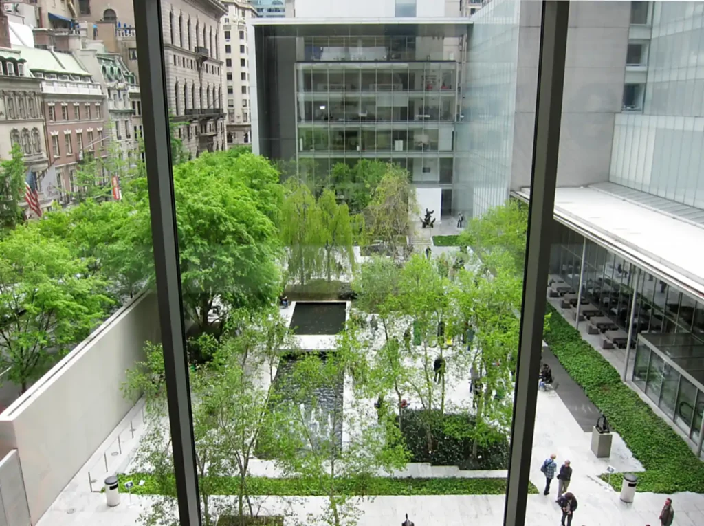 MoMA: Tickets, Free Friday, and Every Other Way In 3 The Abby Aldrich Rockefeller Sculpture Garden at MoMA, seen from inside the museum